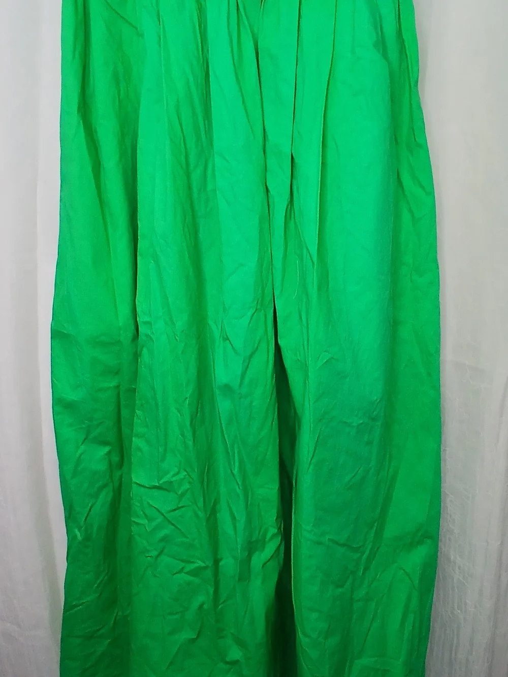 Girls' V-Neck Pleated Party Dress in Bright Green